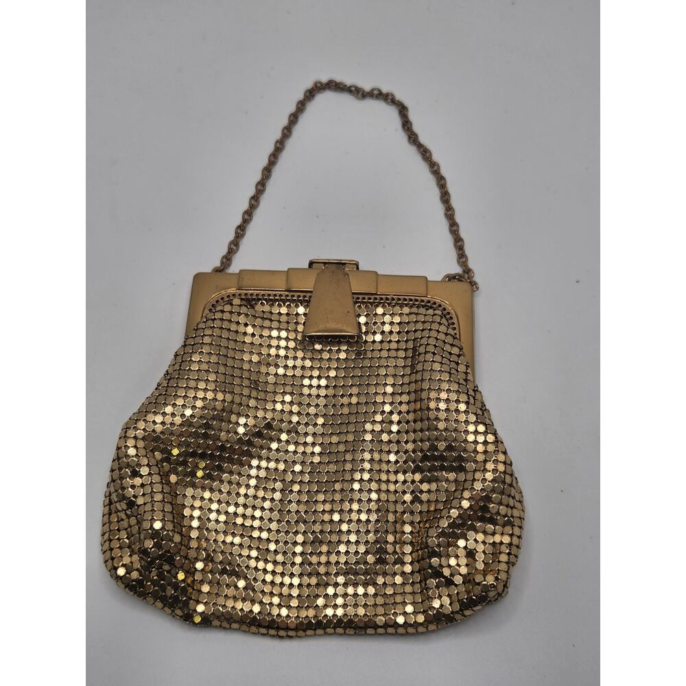 Whiting & Davis 2 Gold Mesh Purses Hand Bag Clasp Coin Purse Vintage w/ Box - Picture 10 of 16